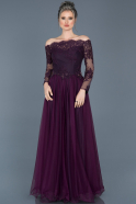 Длинное Вечернее Платье Принцесса Пурпурный ABU019