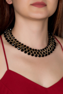 Ожерелья Черный-Золотой EB147