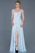 Длинное Выпускное Платье Светло-синий ABU804