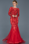 Длинное Платье Высокой Моды красный ABU1518