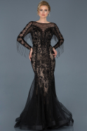 Длинное Помолвочное Платье Черный ABU805