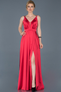 Длинное Атласное Платье Для Помолвки красный ABU807