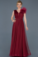 Длинное Помолвочное Платье Бордовый ABU833