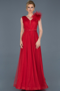 Длинное Помолвочное Платье красный ABU810