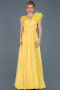 Длинное Помолвочное Платье Лимонный ABU833