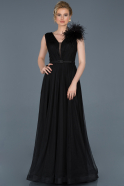 Длинное Вечернее Платье Черный ABU823