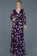 Длинное Вечернее Платье Пурпурный ABU1080