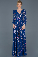 Длинное Помолвочное Платье Ярко-синий ABU701