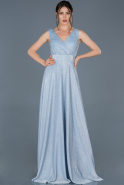 Длинное Помолвочное Платье Синий ABU623