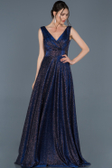 Длинное Помолвочное Платье Ярко-синий ABU623