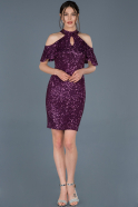 Короткое Платье На Приглашение Фиолетовый ABK323