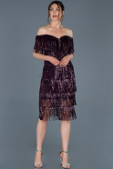Короткое Вечернее Платье Пурпурный ABK579