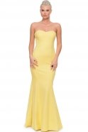 Длинное Вечернее Платье Сердечко Лимонный E3121