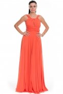 Длинное Вечернее Платье Оранжевый E3169