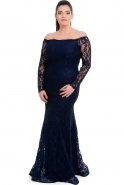 Вечернее Платье Свободного Кроя Темно-синий C9567