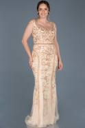 Длинное Платье Высокой Моды шампанское ABU826