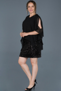 Короткое Свободное Вечернее Платье Черный ABK585
