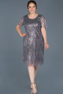 Короткое Свободное Вечернее Платье Серый ABK587