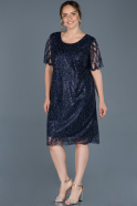 Короткое Свободное Вечернее Платье Темно-синий ABK587