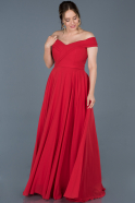 Длинное Свободное Вечернее Платье красный ABU012