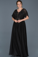 Длинное Свободное Вечернее Платье Черный ABU830
