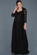 Длинное Платье Высокой Моды Черный ABU831