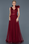 Длинное Помолвочное Платье Бордовый ABU842