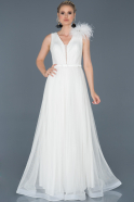 Длинное Помолвочное Платье Белый ABU842