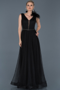 Длинное Помолвочное Платье Черный ABU842
