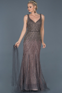 Длинное Платье Высокой Моды Лавандовый ABU843