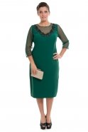 Вечернее Платье Свободного Кроя Изумрудно-зеленый S4103