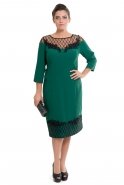 Вечернее Платье Свободного Кроя Изумрудно-зеленый S4105