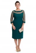Вечернее Платье Свободного Кроя Изумрудно-зеленый S4106