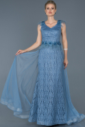 Длинное Помолвочное Платье С Кружевами Индиго ABU1059