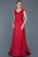 Длинное Помолвочное Платье С Кружевами красный ABU854