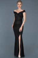Длинное Помолвочное Платье Черный ABU616