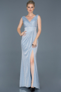 Длинное Выпускное Платье Русалка Светло-синий ABU618