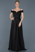 Длинное Помолвочное Платье Черный ABU634