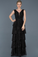 Длинное Помолвочное Платье Черный ABU867