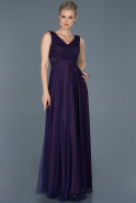 Длинное Вечернее Платье Тёмно-пурпурный ABU056