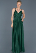 Длинное Выпускное Платье Изумрудно-зеленый ABU869