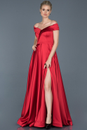Длинное Атласное Платье Для Помолвки красный ABU862