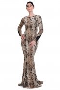 Длинное Вечернее Платье леопардовый принт O2048