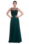 Длинное Выпускное Платье Изумрудно-зеленый S4115