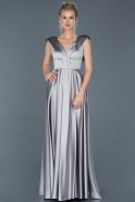 Длинное Атласное Платье Для Помолвки Серый ABU876