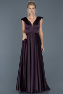 Длинное Атласное Платье Для Помолвки Тёмно-пурпурный ABU876
