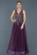 Длинное Вечернее Платье Пурпурный ABU1070