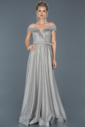 Длинное Помолвочное Платье Серый ABU879