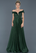 Длинное Помолвочное Платье Изумрудно-зеленый ABU879