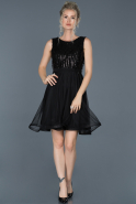 Короткое Платье На Приглашение Черный ABK601
